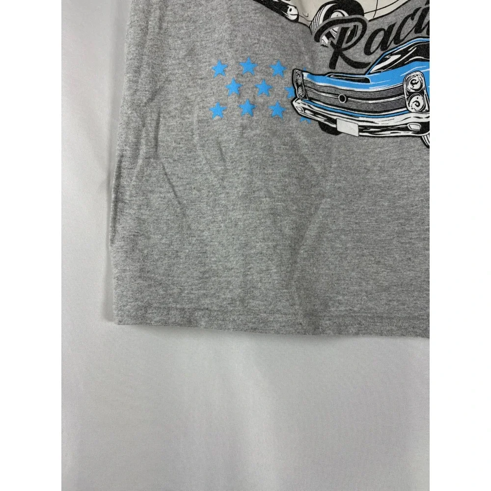 Gildan All American Racing Muscle Car Graphic T-Shirt Youth‎ Med Gray Short Slv